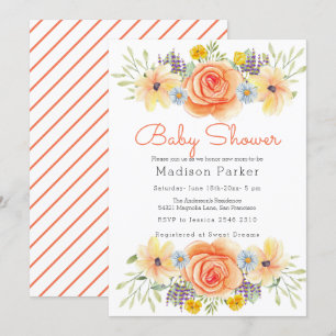 Colourful Flowers  Invitation