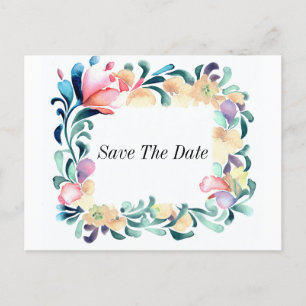 Colourful Flowers Invitation Postcard