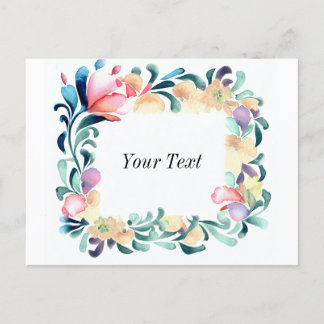 Colourful Flowers Invitation Postcard