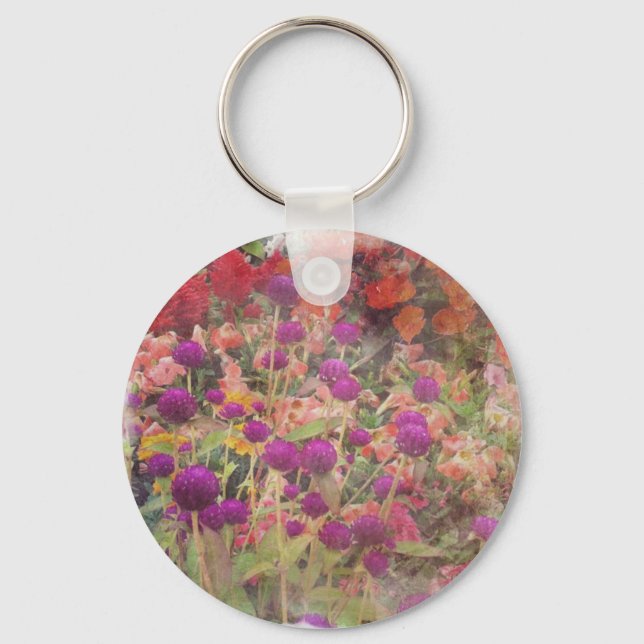 Colourful Flowers Key Ring (Front)