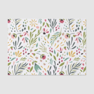 Colourful Flowers & Leafs Pattern Tissue Paper