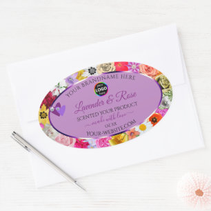 Colourful Flowers Light Purple Product Labels Logo