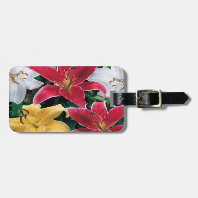 Colourful Flowers Luggage Tag (Front Horizontal)