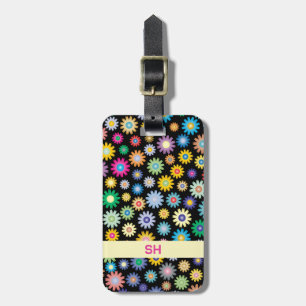 Colourful flowers luggage tag