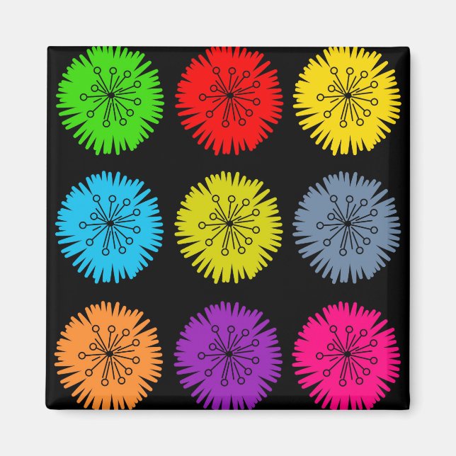 Colourful Flowers Magnet (Front)