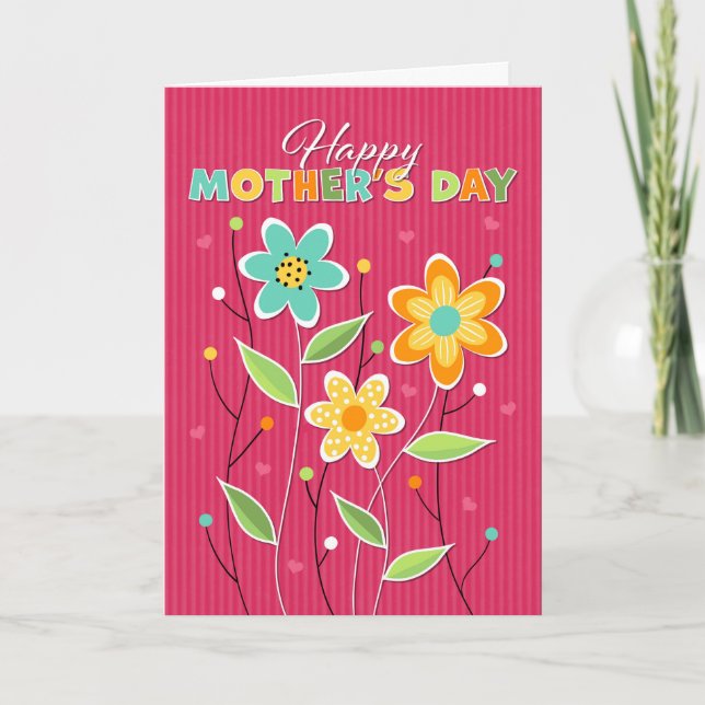 Colourful Flowers Mother's Day Thank You Card (Front)