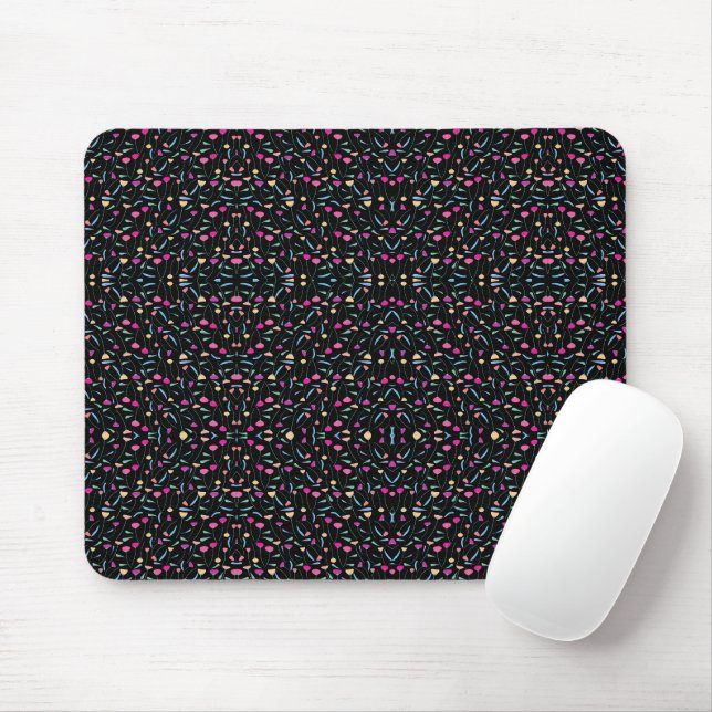 Colourful Flowers       Mouse Mat (With Mouse)