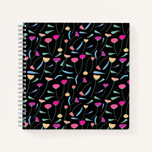 Colourful Flowers  Notebook (Front)