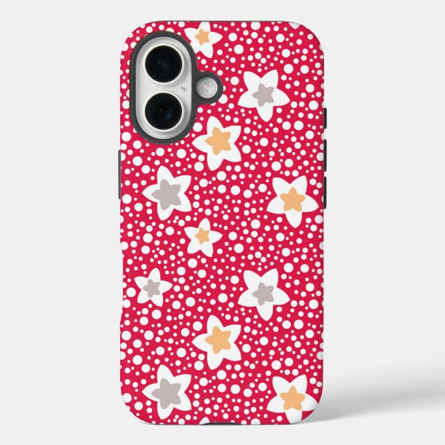 Colourful flowers on a retro polka dot background Case-Mate iPhone case (Back)