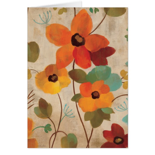 Colourful Flowers on an Off White Background (Front)