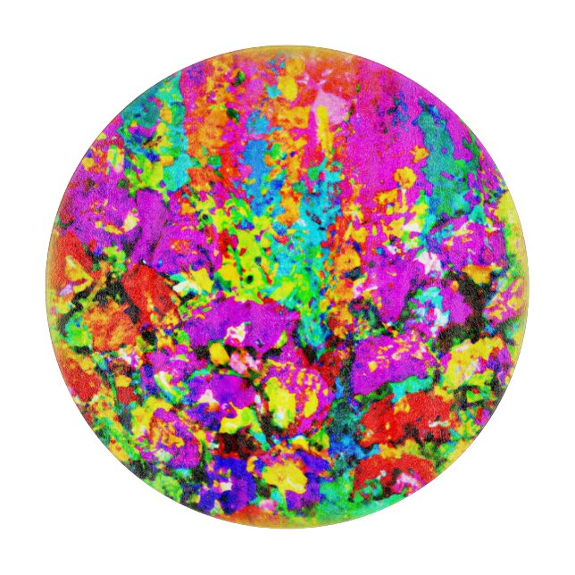 Colourful Flowers Painting. Buy Now Cutting Board (Front)