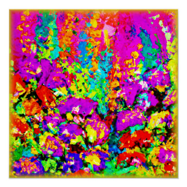 Colourful Flowers Painting. Buy Now Poster (Front)