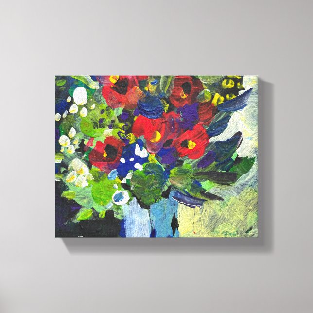 Colourful flowers painting  canvas print (Front)
