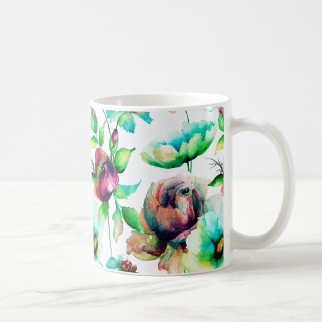 Colourful Flowers Patten Coffee Mug (Right)