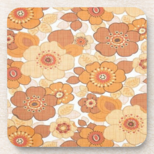 Colourful flowers pattern coaster