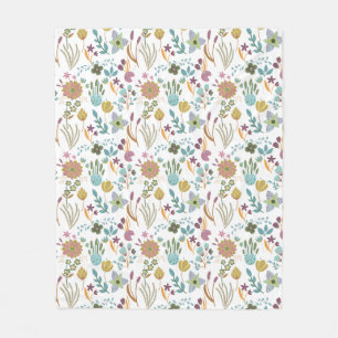 Colourful Flowers Pattern Fleece Blanket