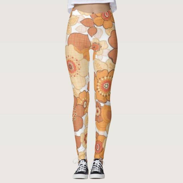 Colourful flowers pattern leggings (Front)