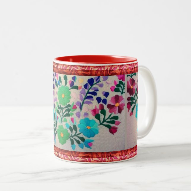 Colourful Flowers Pattern Mug (Front Right)