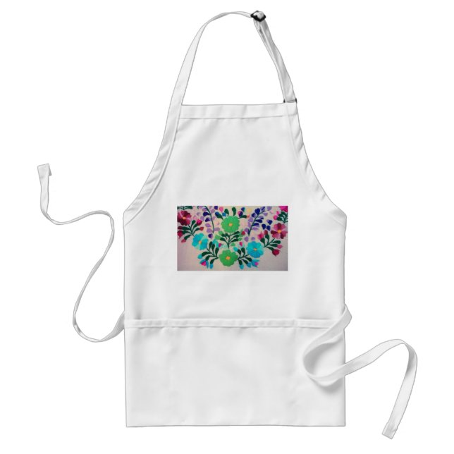Colourful Flowers Pattern Standard Apron (Front)