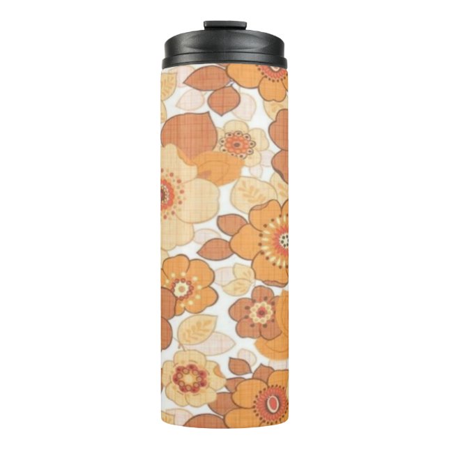 Colourful flowers pattern thermal tumbler (Front)