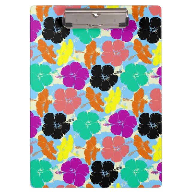 Colourful flowers patterns design clipboard (Front)