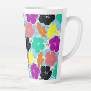 Colourful flowers patterns design latte mug