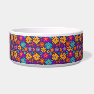 Colourful Flowers Peace Love Groovy Retro Hippie