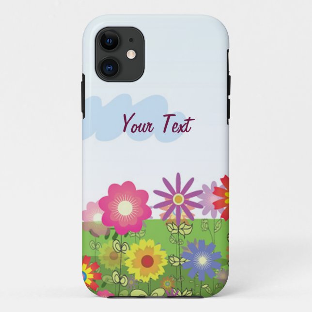 Colourful Flowers - Personalise Case-Mate iPhone Case (Back)