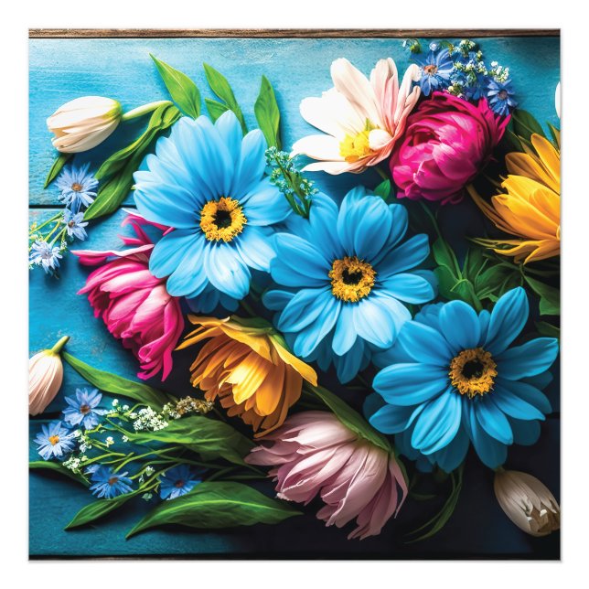 Colourful Flowers Photo Print (Front)