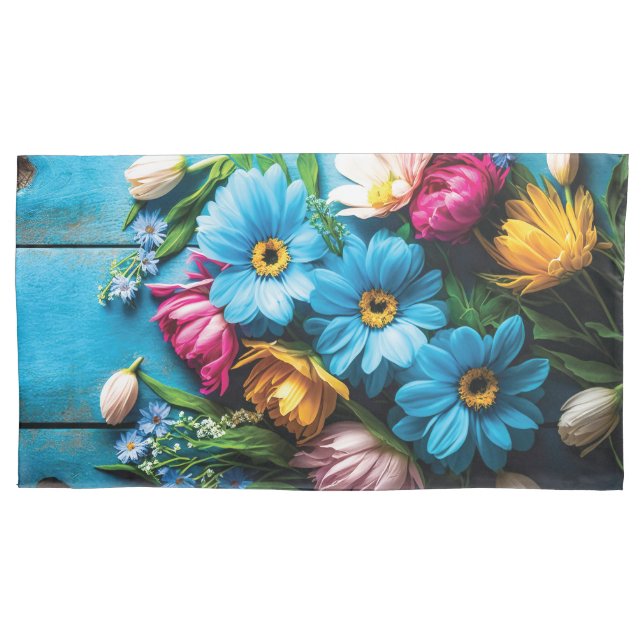 Colourful Flowers Pillowcase (Front)