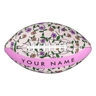Colourful Flowers, Pink Background, Pink American Football