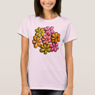 Colourful Flowers Pink Spring Floral T-Shirt