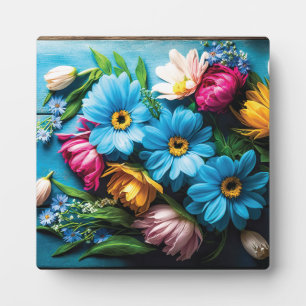 Colourful Flowers Plaque