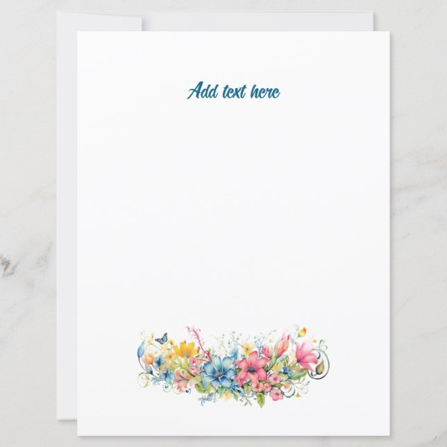 Colourful Flowers plus Template Text. (Front)