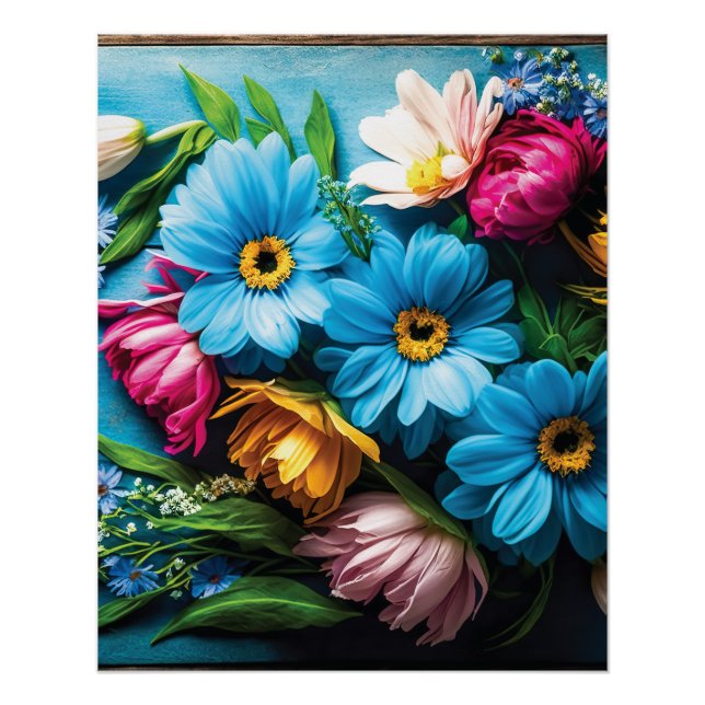 Colourful Flowers Poster (Front)