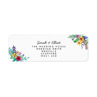 Colourful Flowers Return Address Label