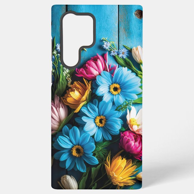 Colourful Flowers Samsung Galaxy S22 Ultra Case (Back)