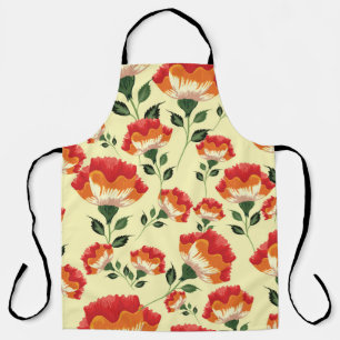 Colourful flowers seamless pattern apron