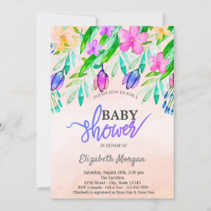 Colourful Flowers Spring Baby Shower Invitation