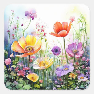Colourful Flowers Stickers
