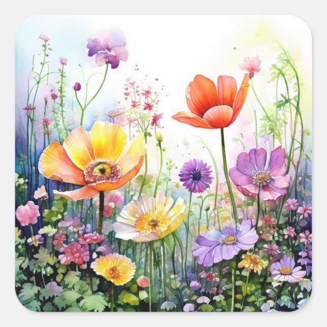 Colourful Flowers Stickers (Front)