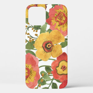 Colourful flowers: summer watercolor pattern. iPhone 12 case