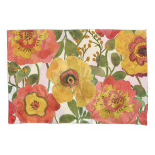 Colourful flowers: summer watercolor pattern. pillowcase
