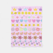 Colourful Flowers Sun & Hearts Pattern, Pink Flora