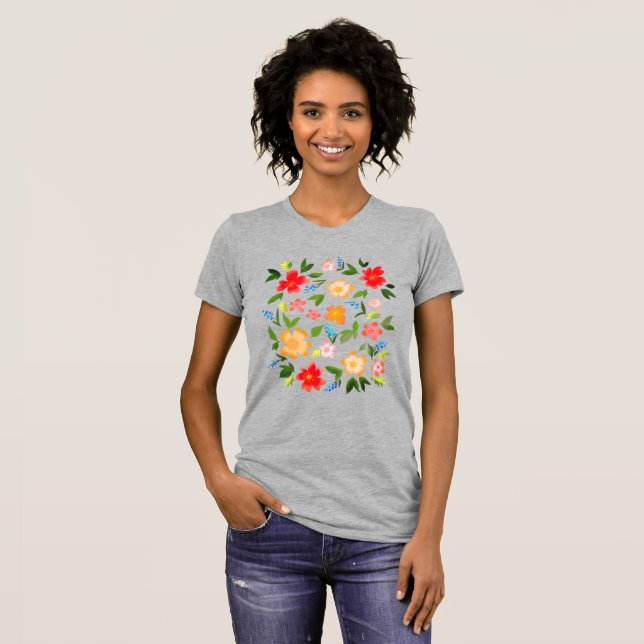 Colourful Flowers T-Shirt (Front Full)