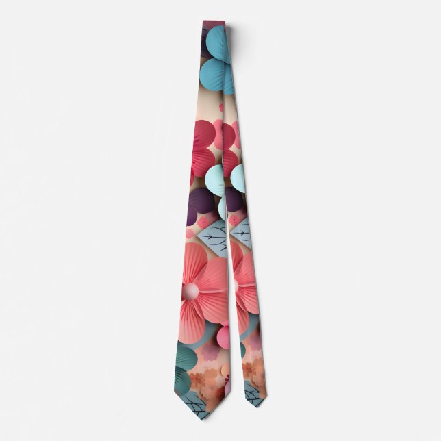 Colourful Flowers Tie (Front)