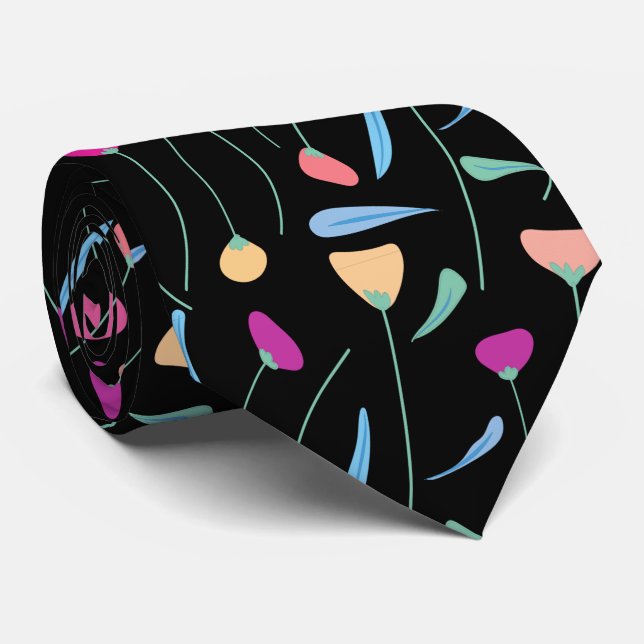 Colourful Flowers     Tie (Rolled)