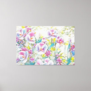 *~* Colourful Flowers TV2 Stretched Canvas Print