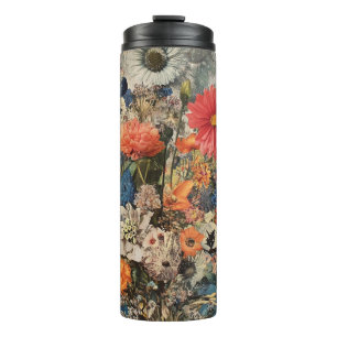 Colourful Flowers Under Full Moon Thermal Tumbler