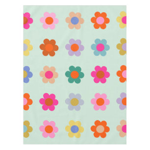 Colourful Flowers Vintage Floral Tablecloth